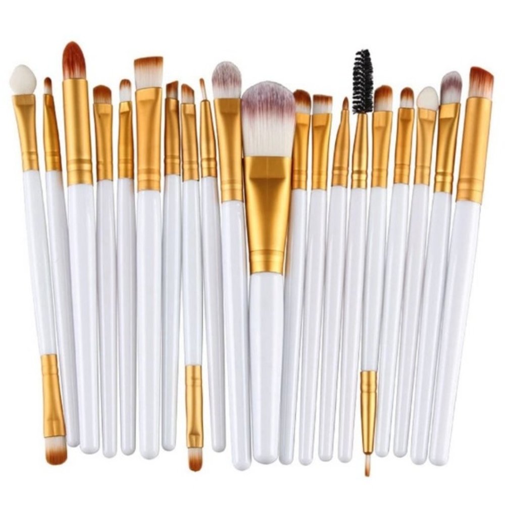 New 20pcs Professional Makeup Brush Set White